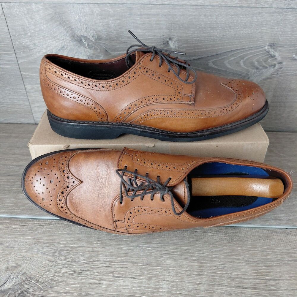 Allen Edmonds Road Warriors Dress Shoes Mens 9 Brown Brogue Wingtip Oxford Derby